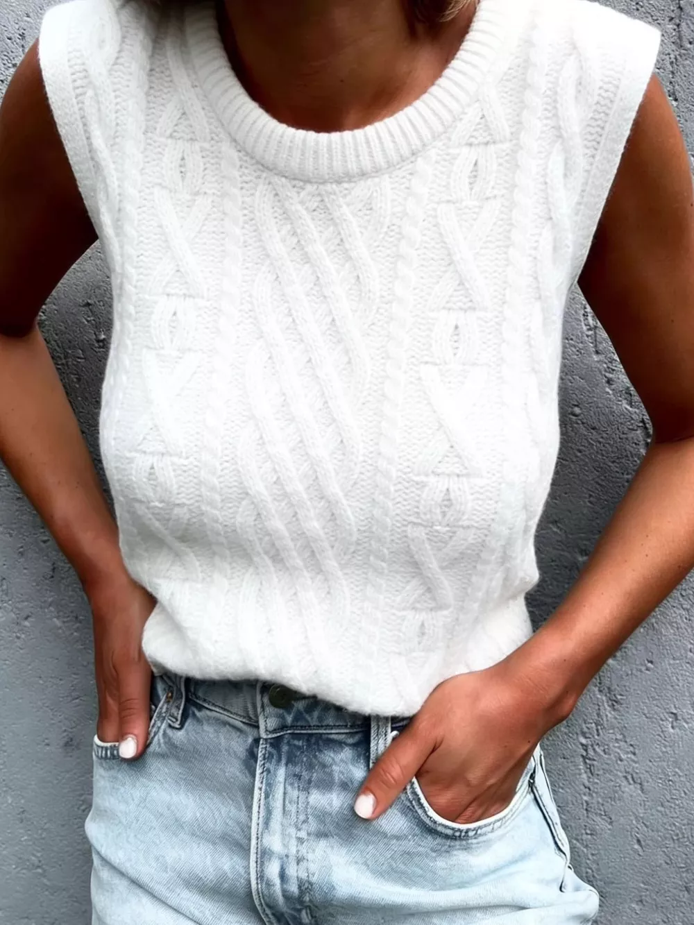Cable Knit Sweater Vest, image 8
