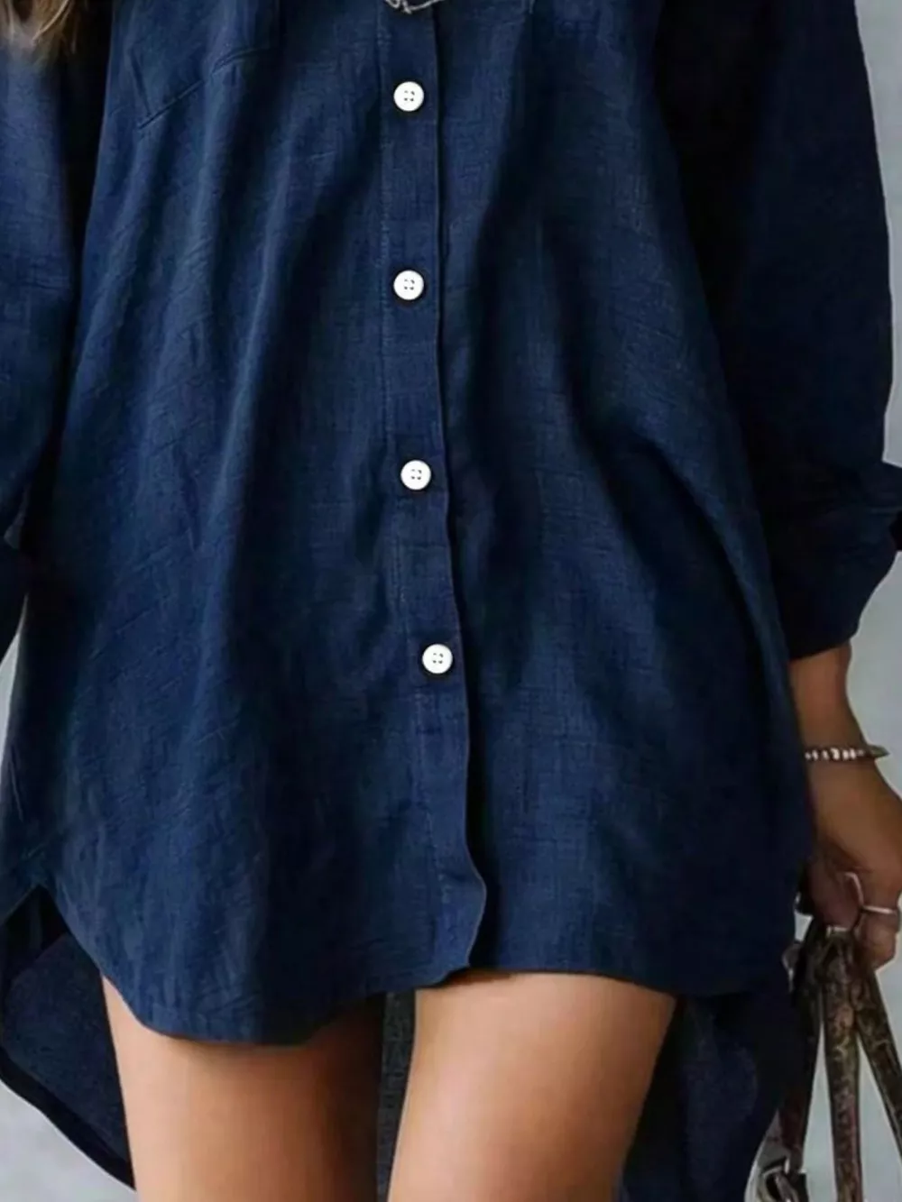 Casual Linen Shirt Dress with Pockets, image 12