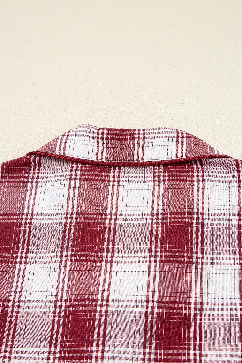 Plaid Long Sleeve Shirt and Drawstring Shorts Lounge Set, image 8