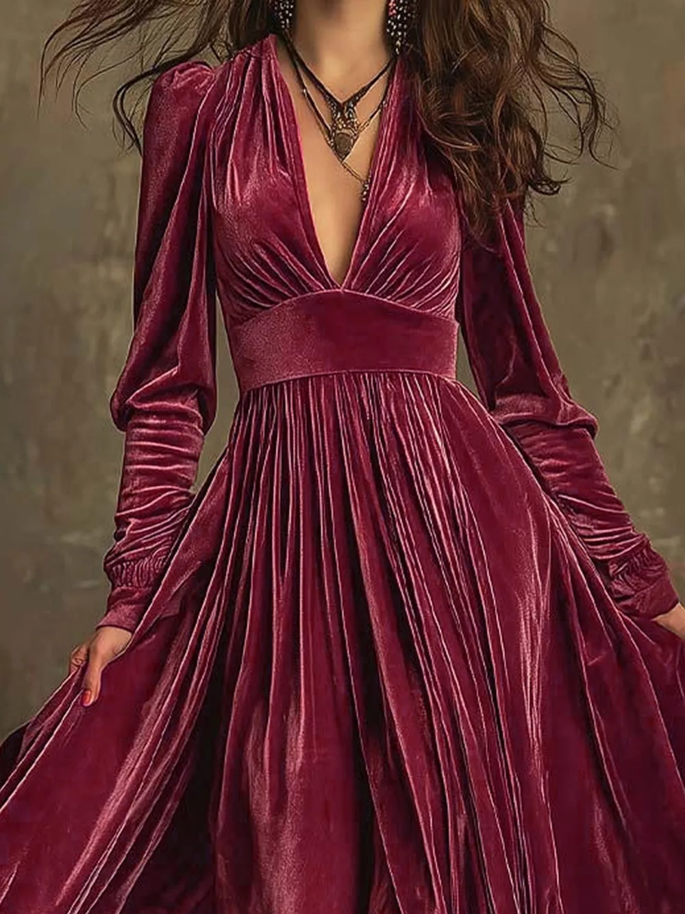 Ruffled Hem Long Sleeve Dress, image 10