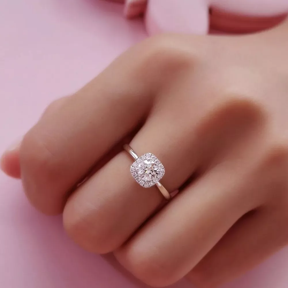 1 Carat 925 Sterling Silver Moissanite Square Ring, image 7