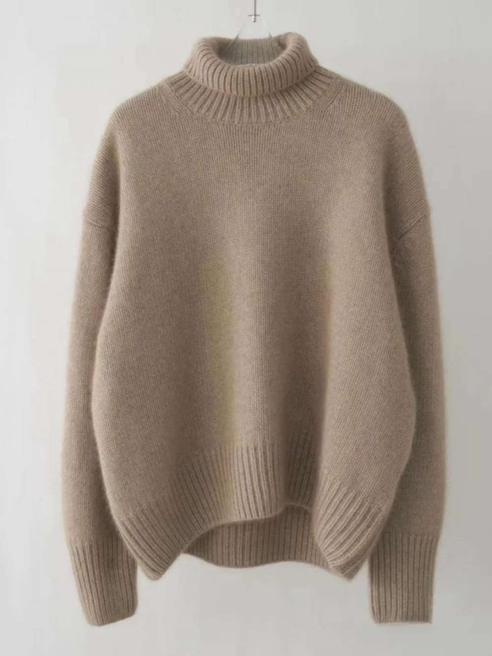 Turtleneck Dropped Shoulder Long Sleeve Sweater, image 11