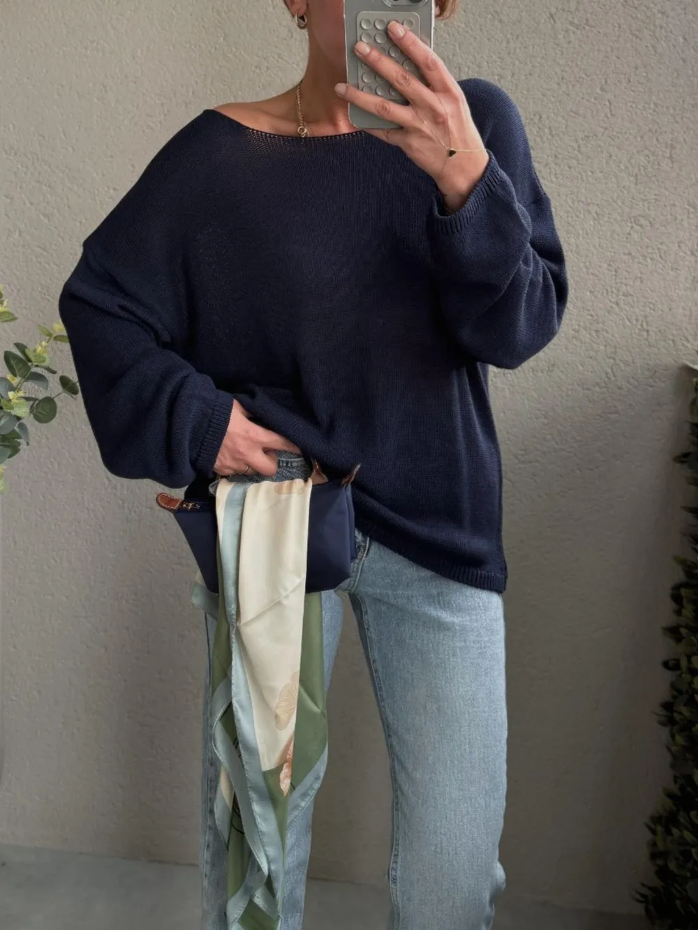 Boat Neck Drop Shoulder Sweater, image 6