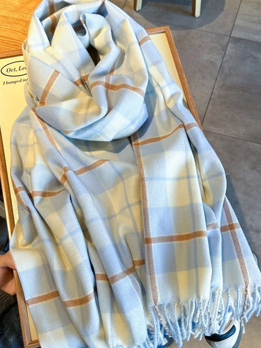 Classic Plaid Fringe Scarf, image 6