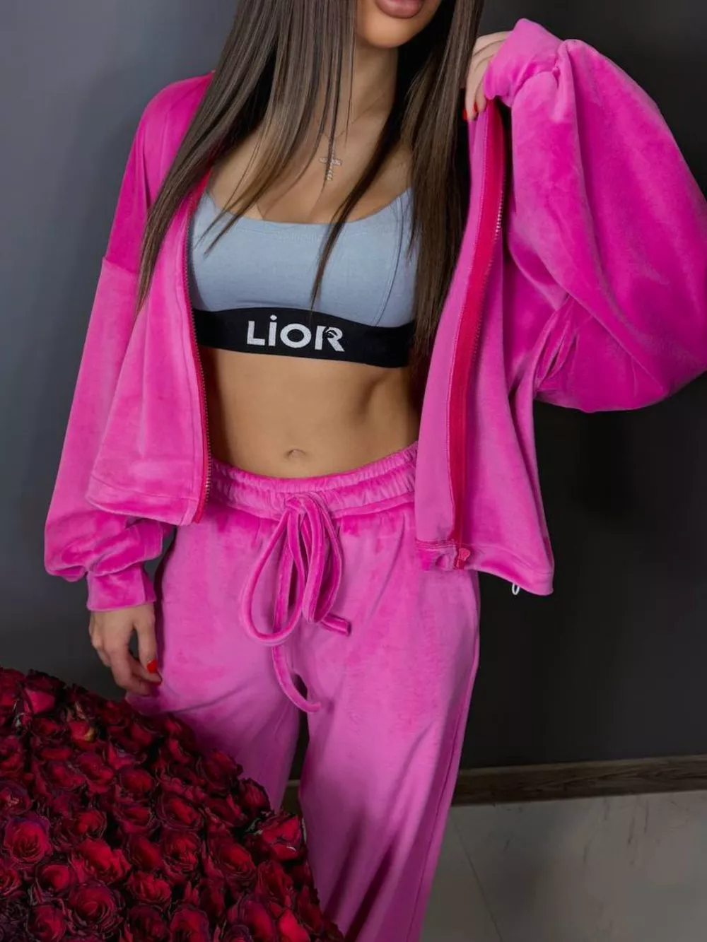 Zip Up Cropped Outerwear and Pants Set, image 2