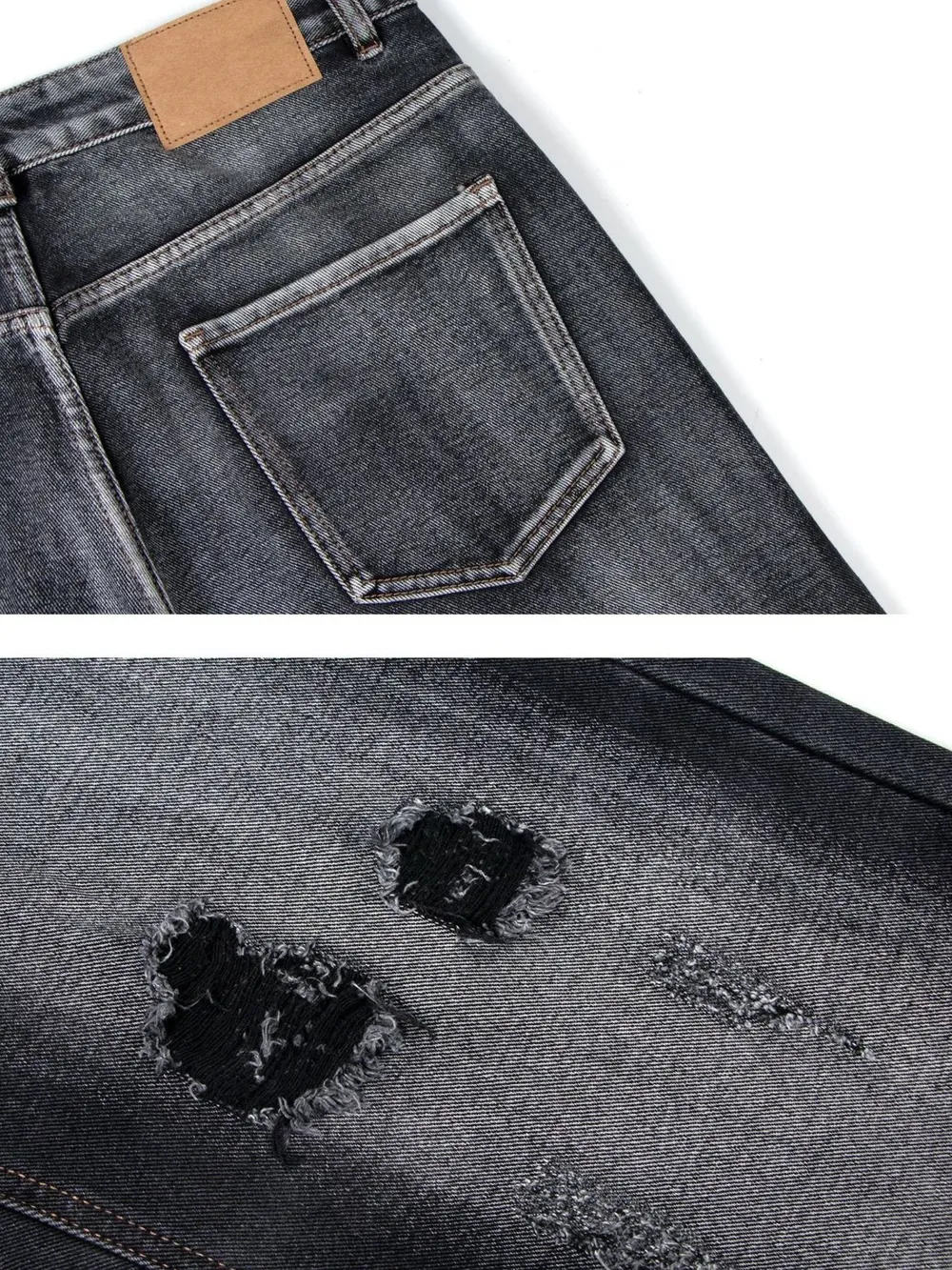 Men's Distressed Wide-Leg Jeans, image 4