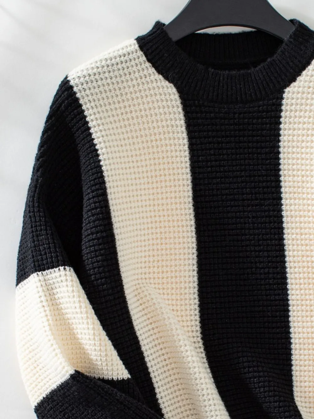 Color Block Round Neck Long Sleeve Sweater, image 9