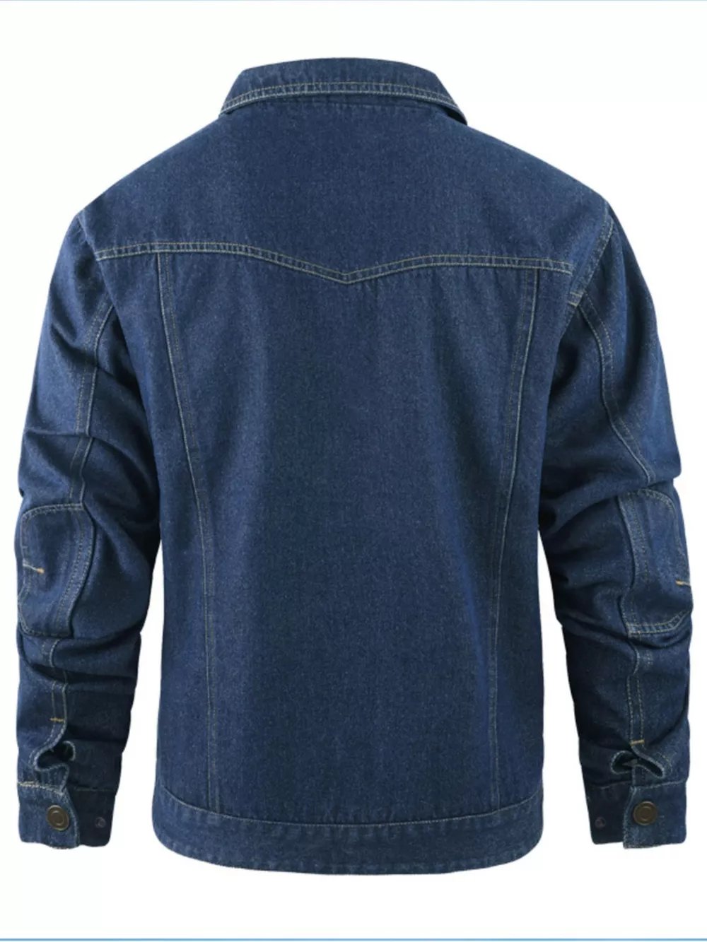 Men's Casual Snap Down Denim Jacket, image 6