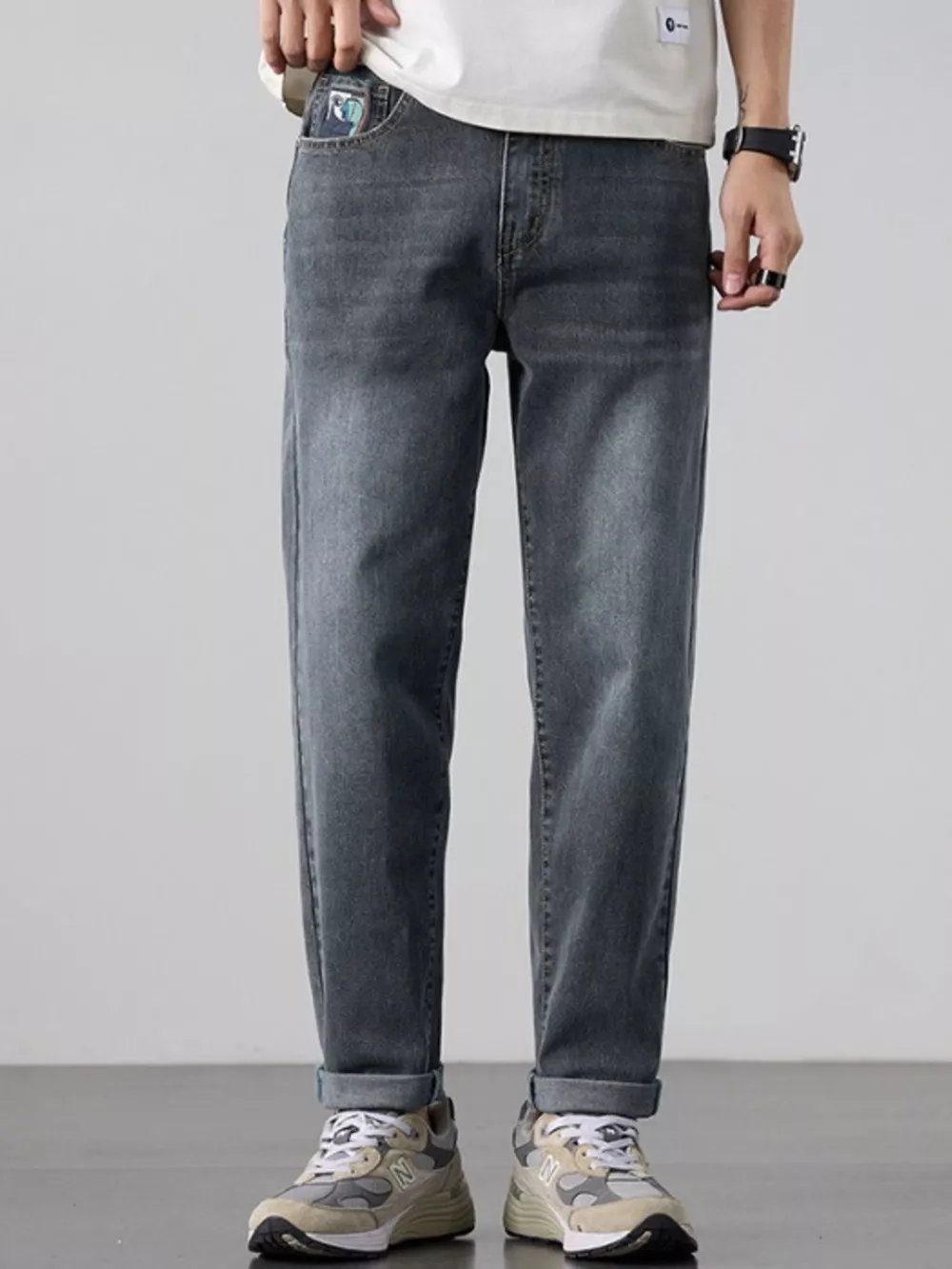 Men's Wash Straight Leg Jeans