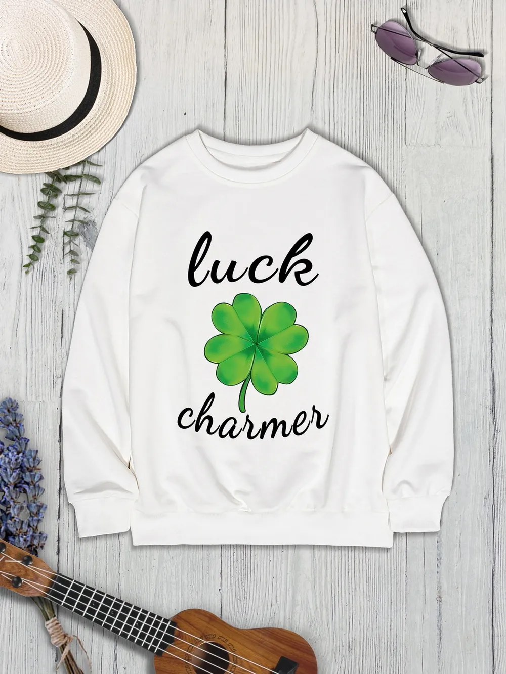 LUCK CHARMER Round Neck Sweatshirt, image 6