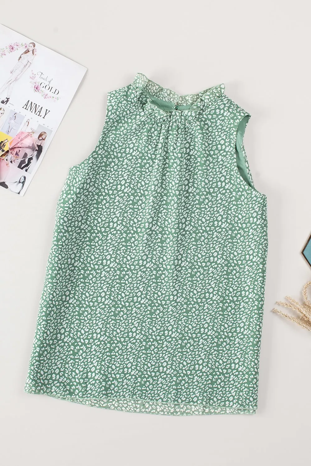 Frill Printed Round Neck Tank, image 12