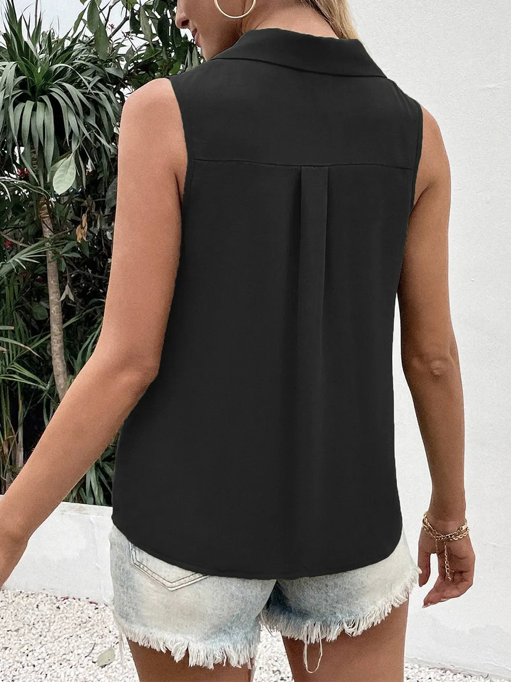 Full Size Johnny Collar Button Up Tank, image 13