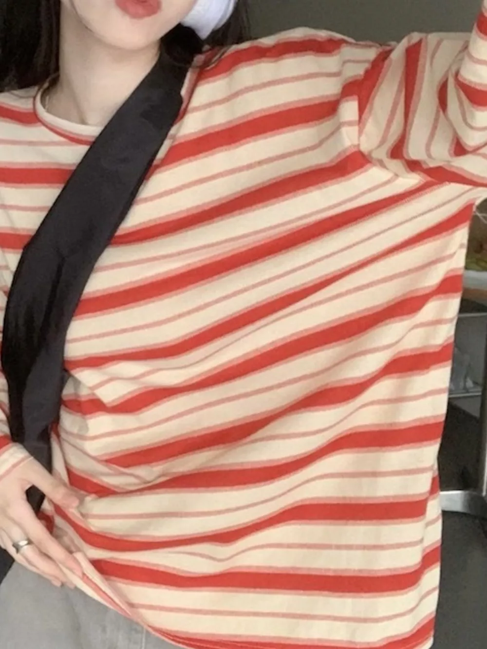 Oversized Striped Crew Neck T-Shirt, image 19