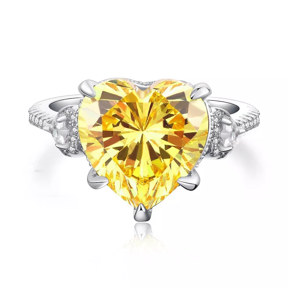 925 Sterling Silver Zircon Heart Ring, image 4