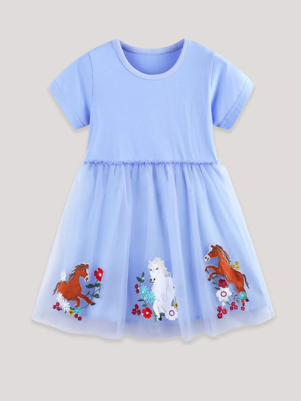 Children's Horse Embroidered Tulle Dress, image 2