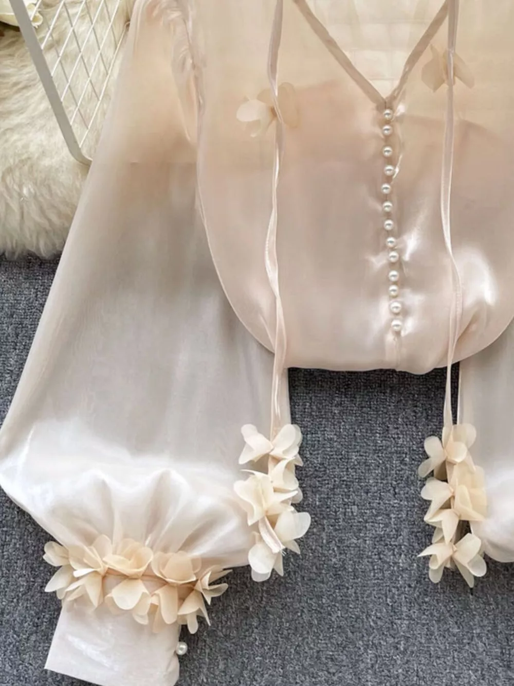 Sheer Floral Embellished Shirt, image 11