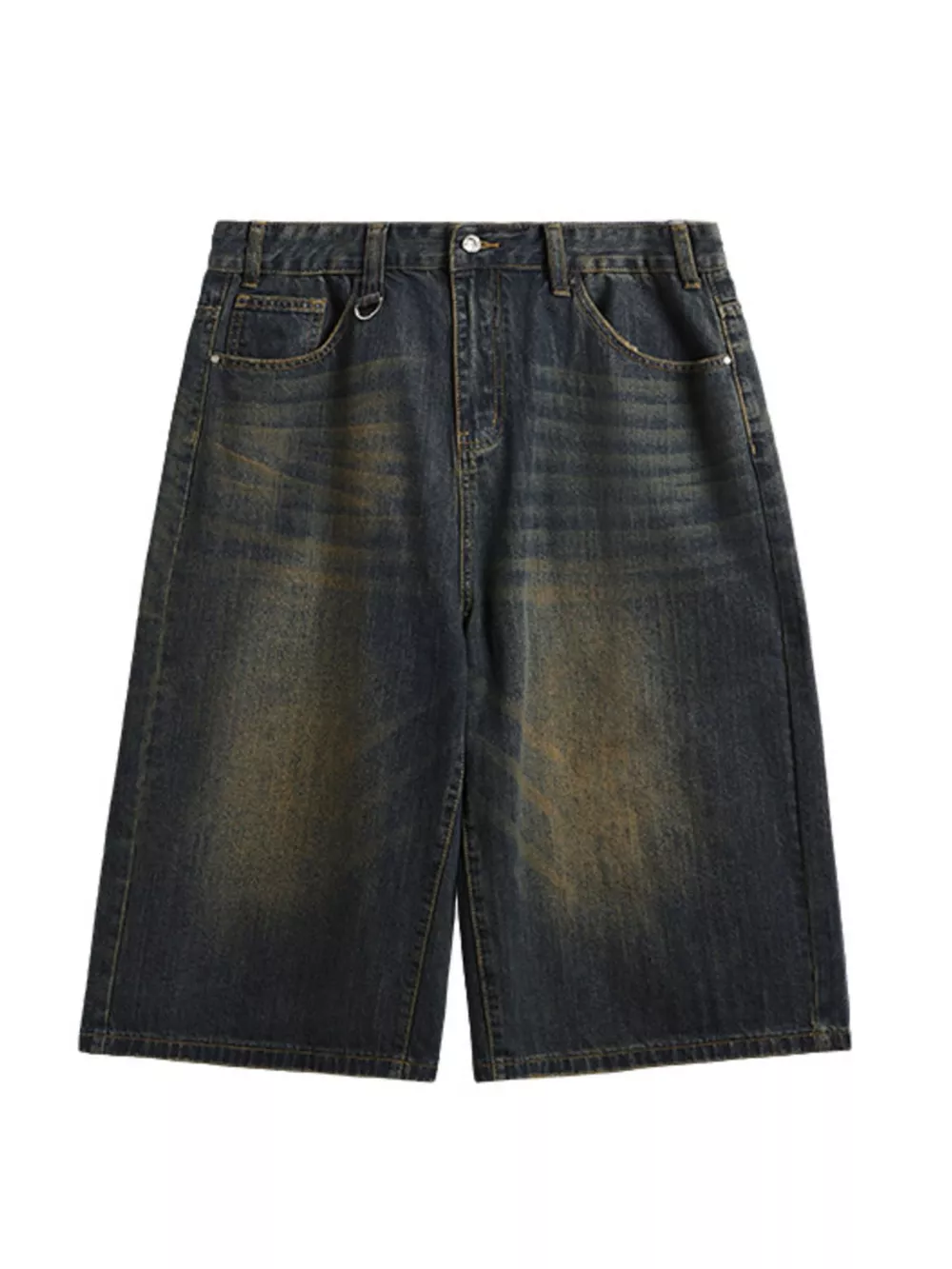 Men's Washed Wide Leg Demin Shorts, image 5