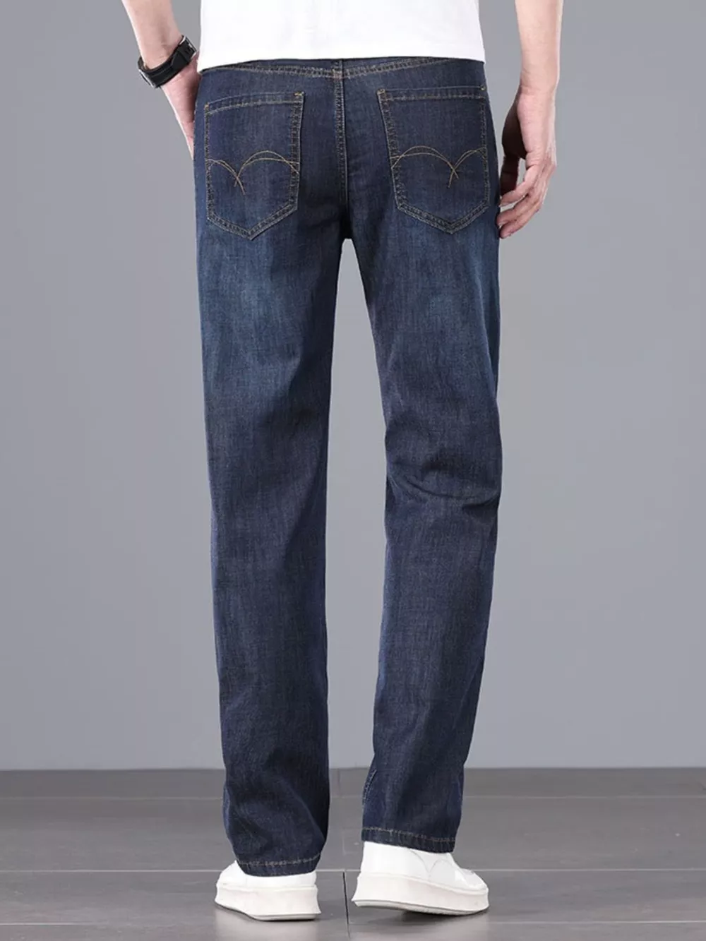Men's Straight Fit Wash Jeans, image 8