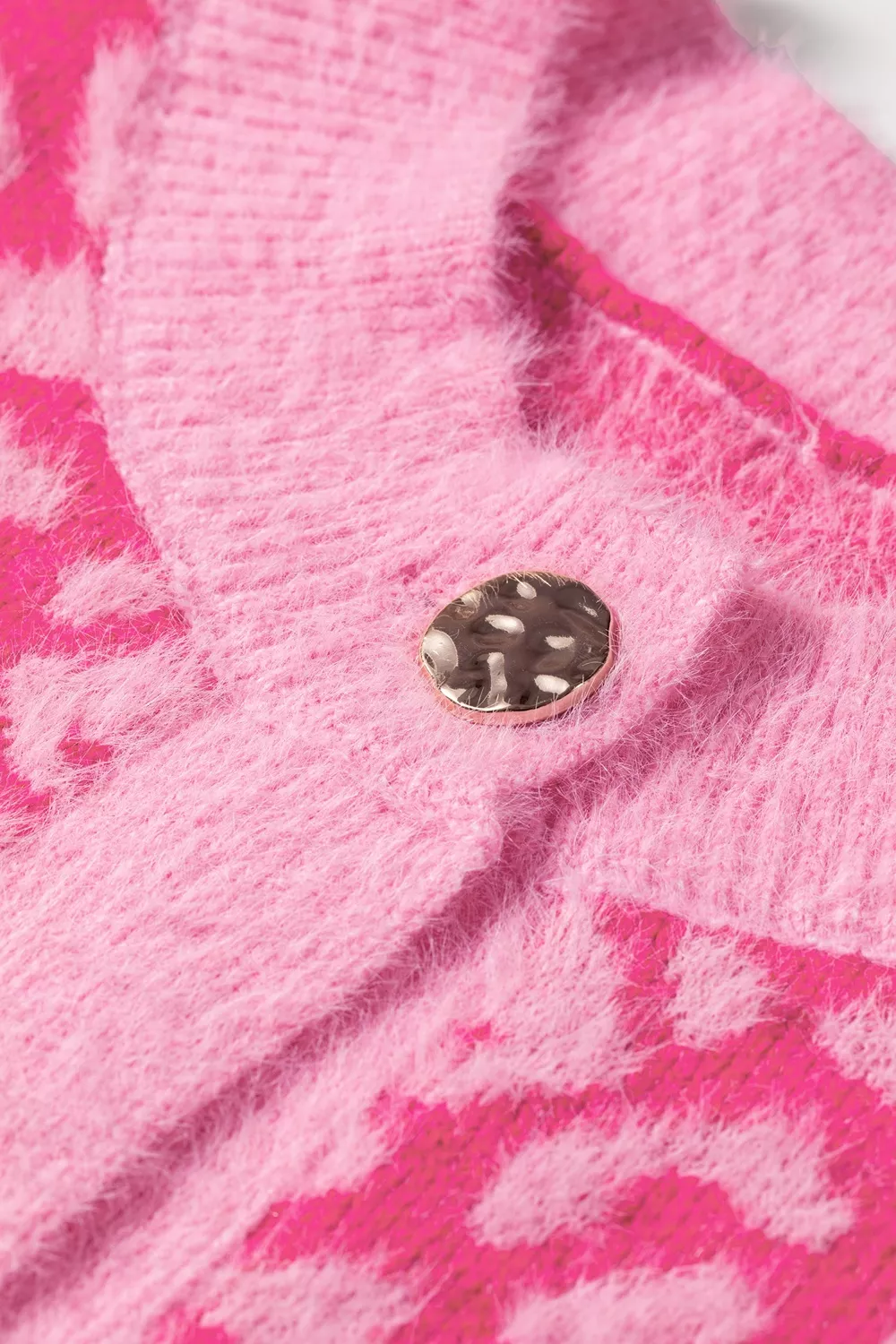Leopard Button-Down Fuzzy Sweater Vest, image 9