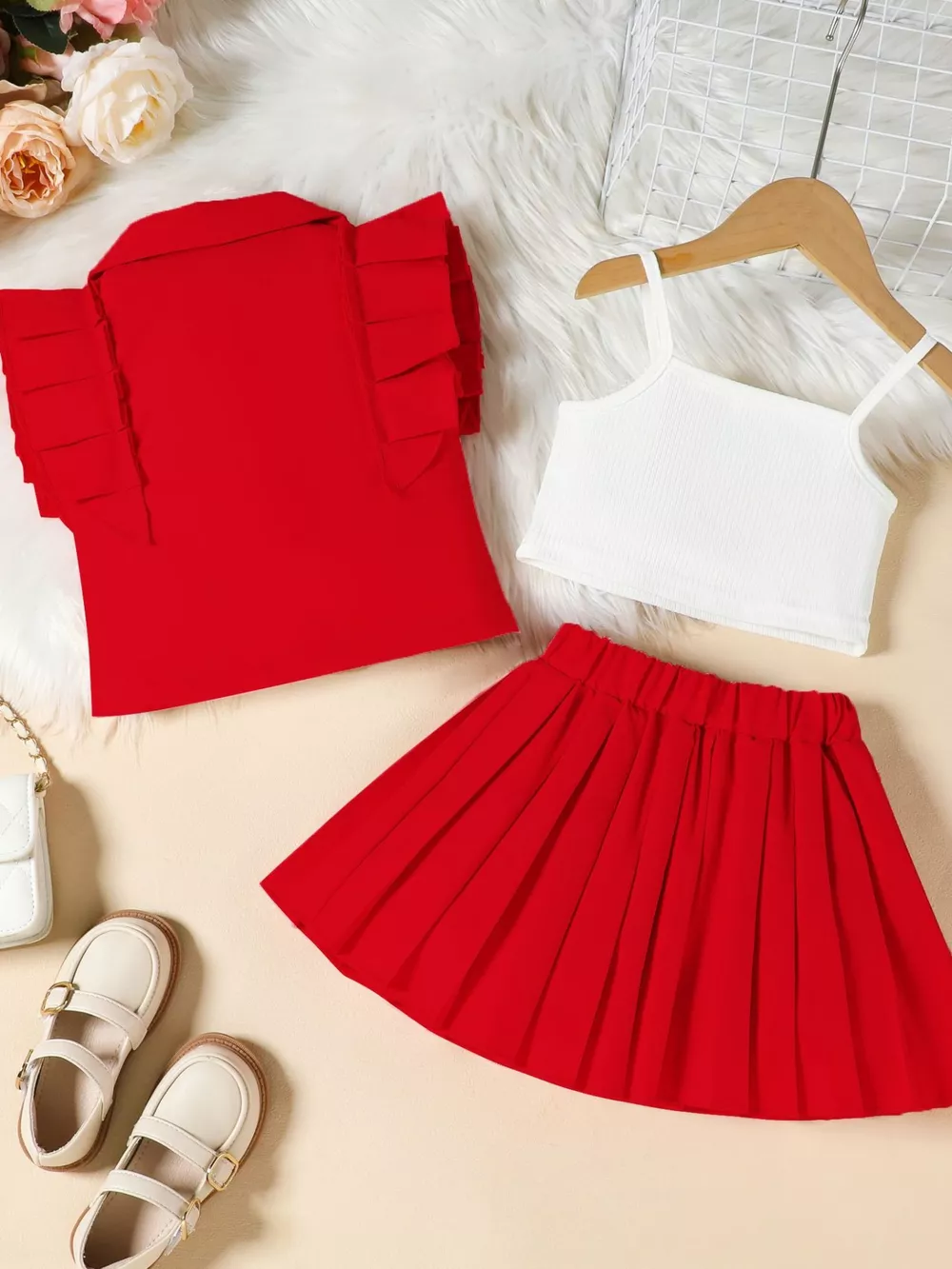 Children's Cami & Button Detail Top & Skirt Set, image 12