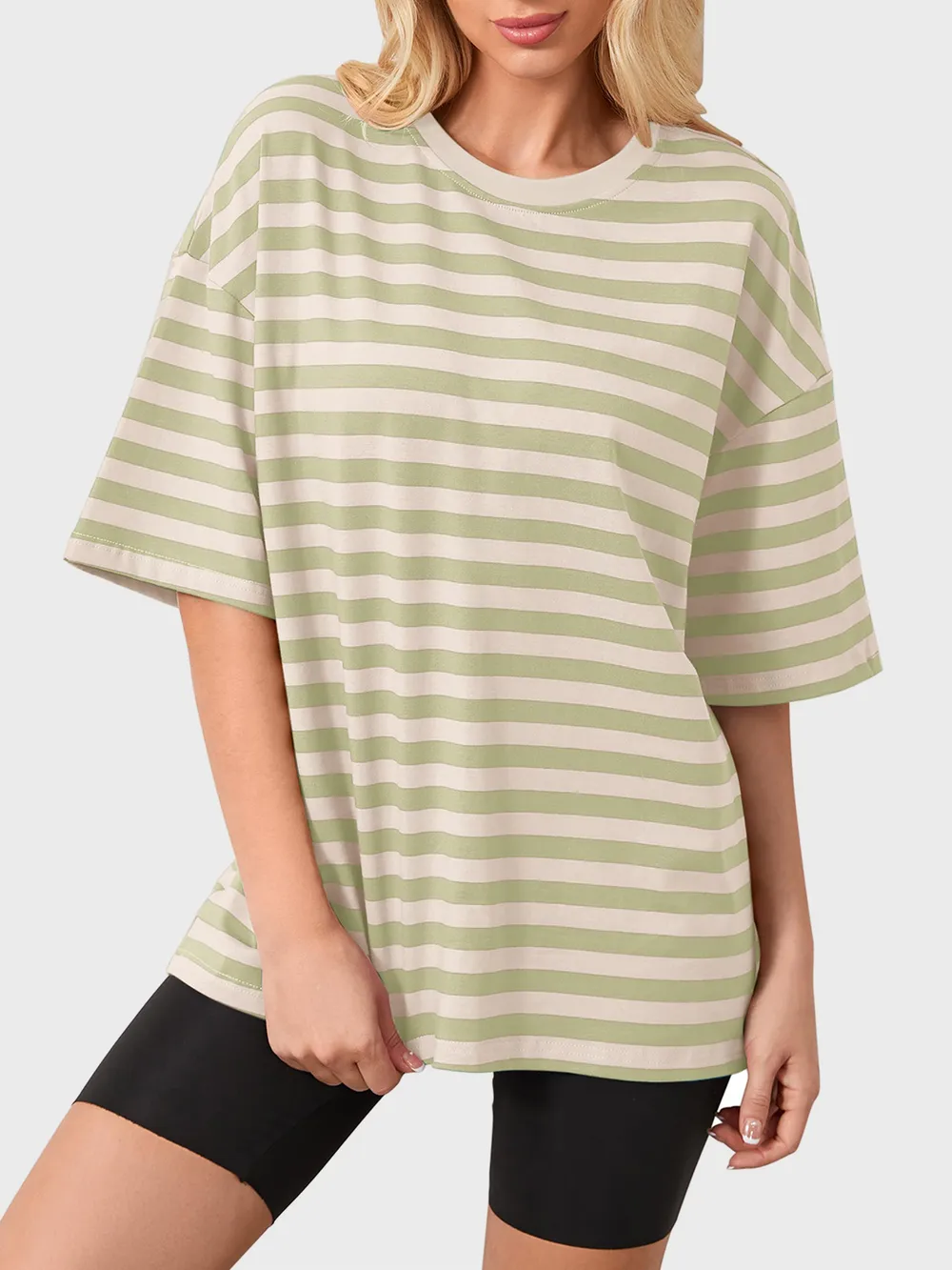 Striped Round Neck Half Sleeve T-Shirt, image 16