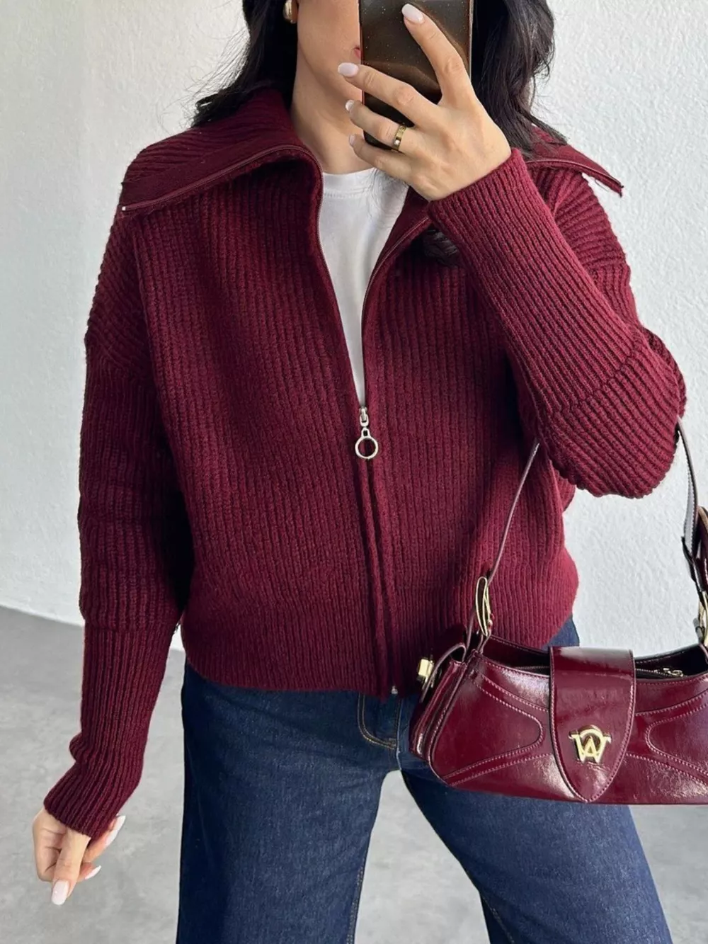 Zip Up Dropped Shoulder Cardigan, image 12