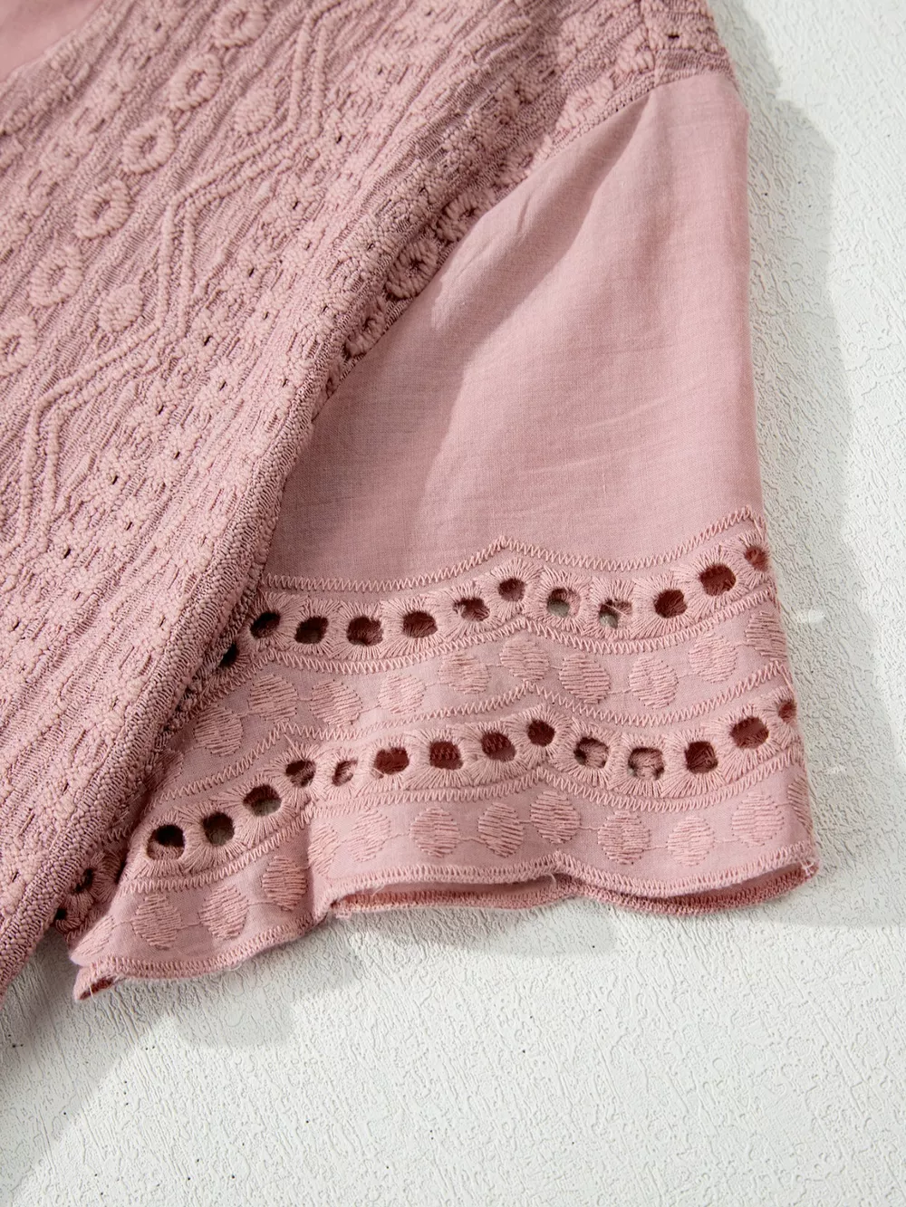 Eyelet Embroidered Short Sleeve Blouse, image 11