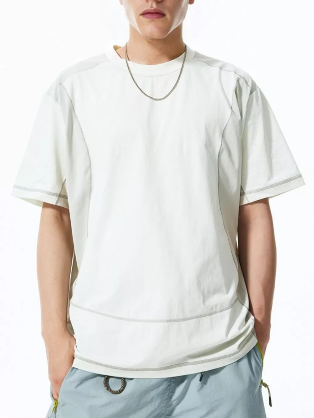 Men's Contrast Stitching Relaxed Fit T-Shirt, image 6