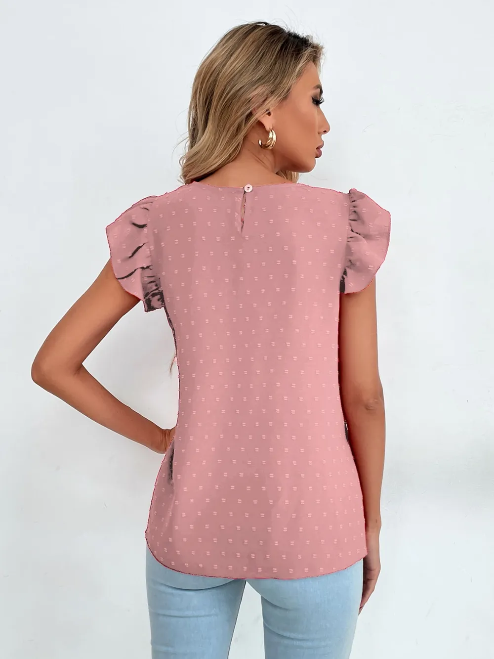 Swiss Dot Cap Sleeve Blouse, image 9