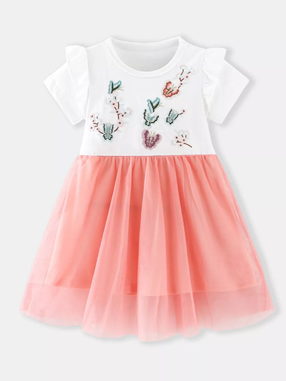 Children's Butterfly Embroidered Tulle Dress