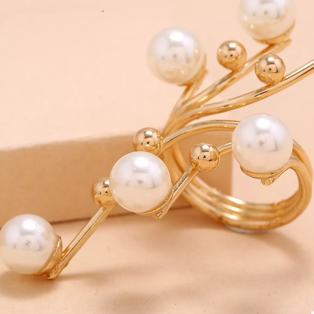 Alloy Pearl Bypass Ring, image 9