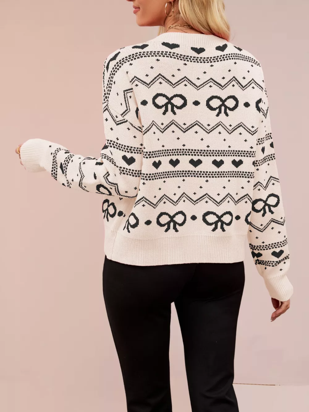Bowknot Pattern Knit Cardigan, image 11