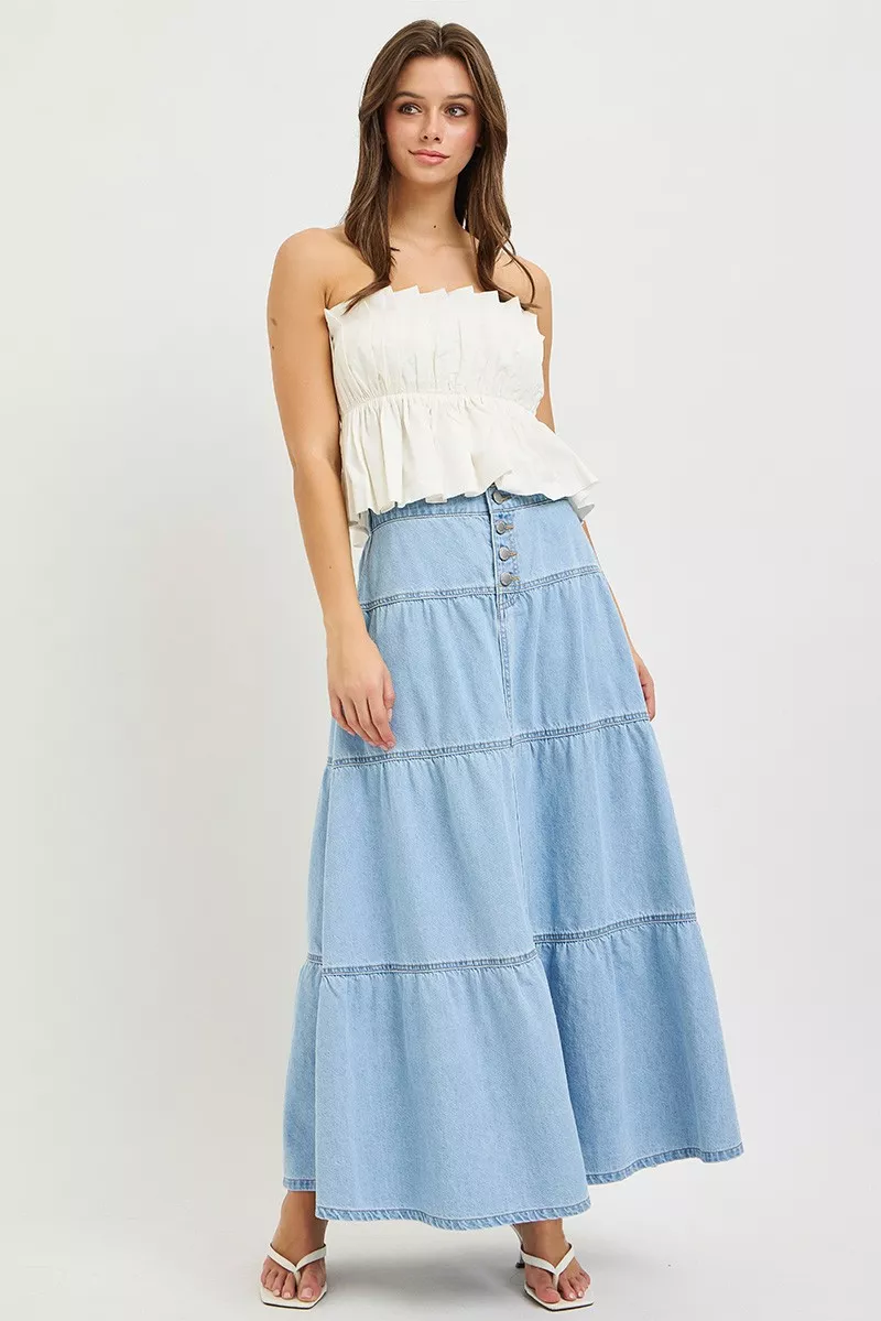 High Rise Ruffle Long Skirts, image 5
