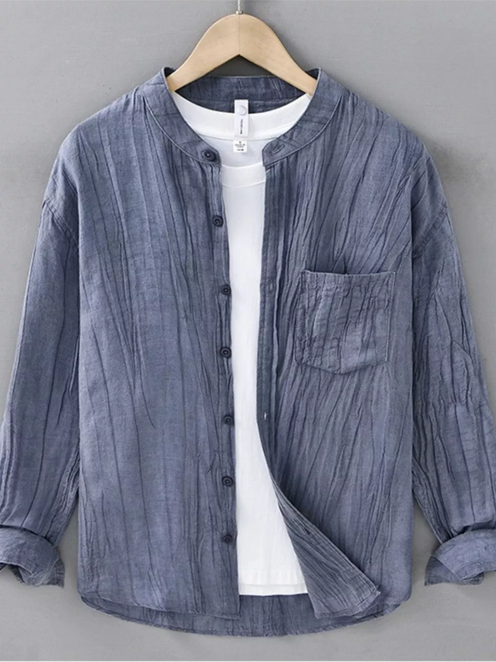 Men's Plus Size Button Up Long Sleeve Shirt, image 2