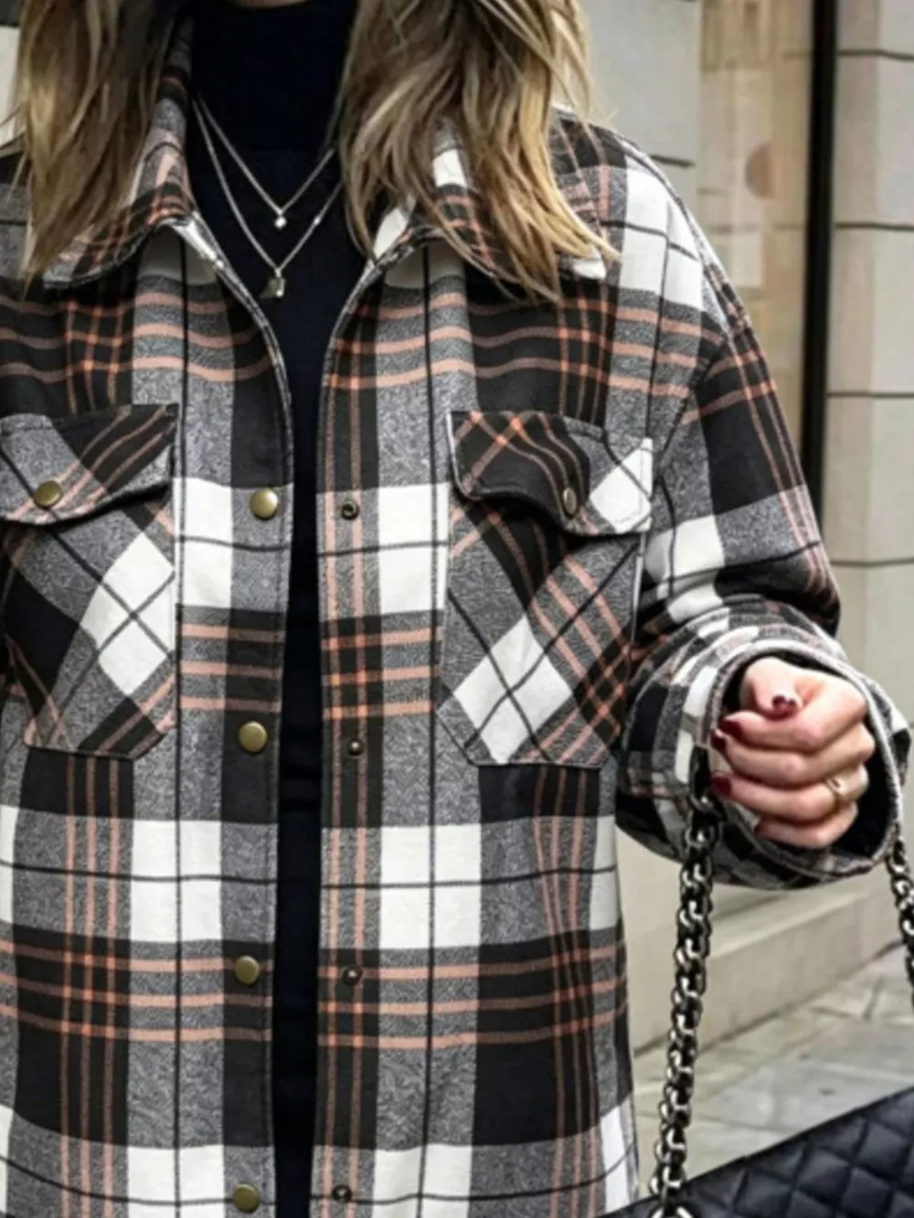 Plaid Snap Down Shacket, image 6
