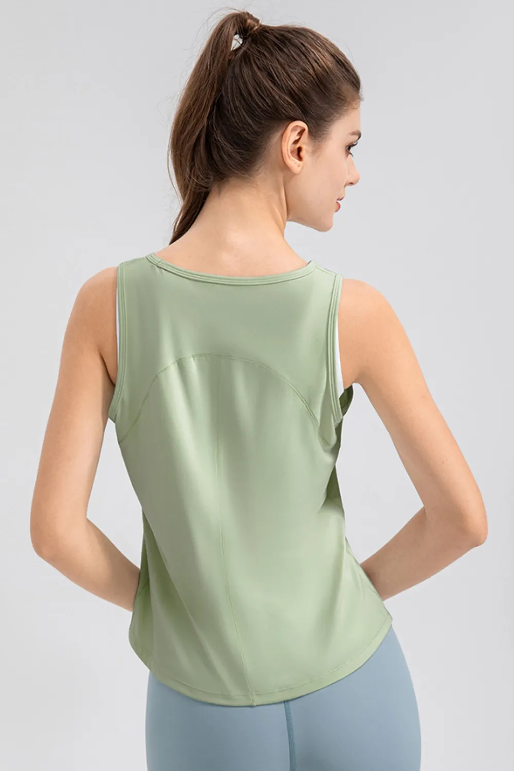 Wide Strap Round Neck Active Tank, image 9