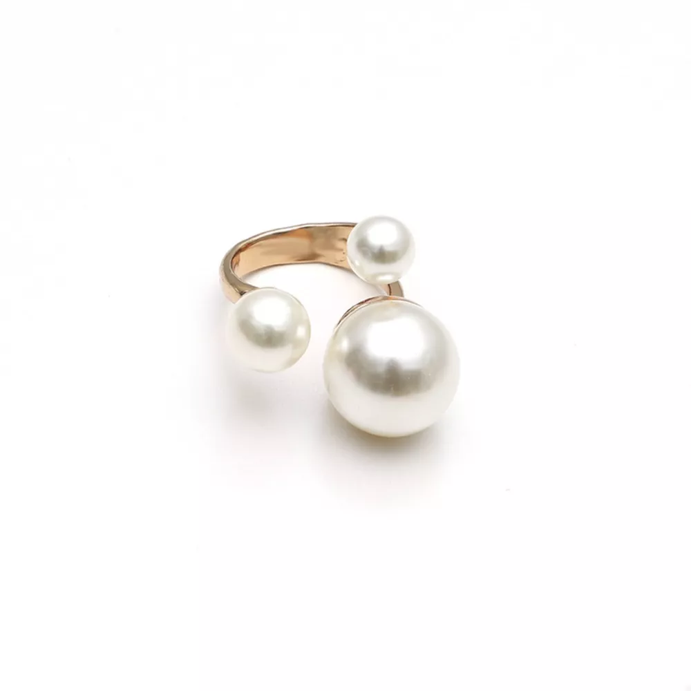 18K Gold-Plated Pearl Open Ring, image 9