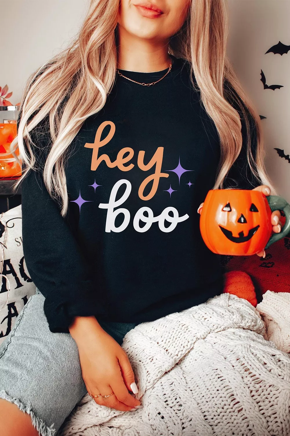 Hey Boo Halloween Sweatshirt, image 4