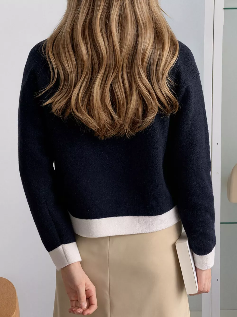 Contrast Trim Button Up Cardigan, image 11
