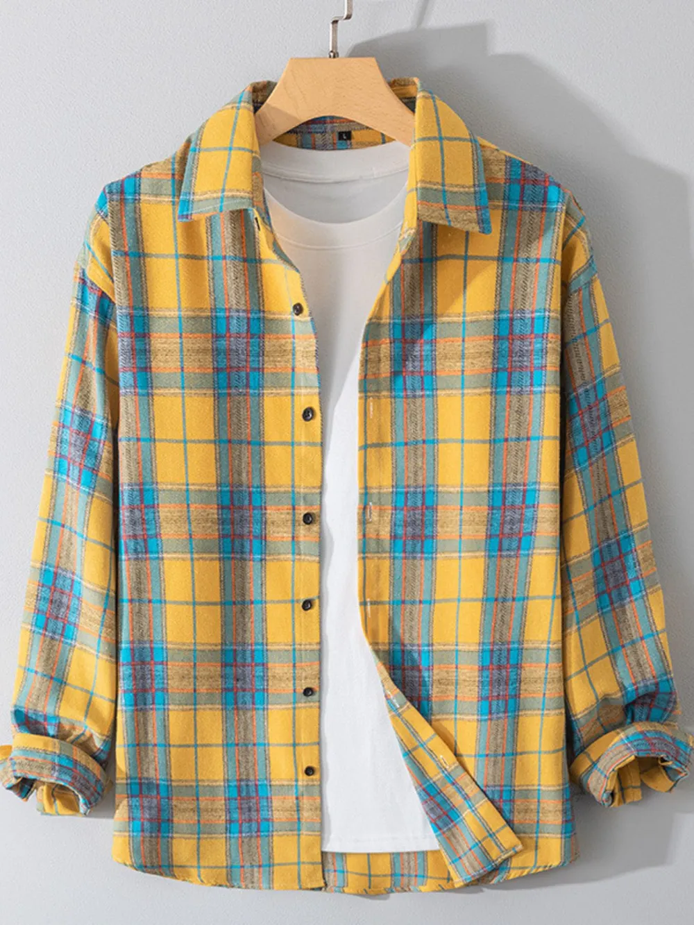 Men's Plus Size Button Up Long Sleeve Shirt, image 5