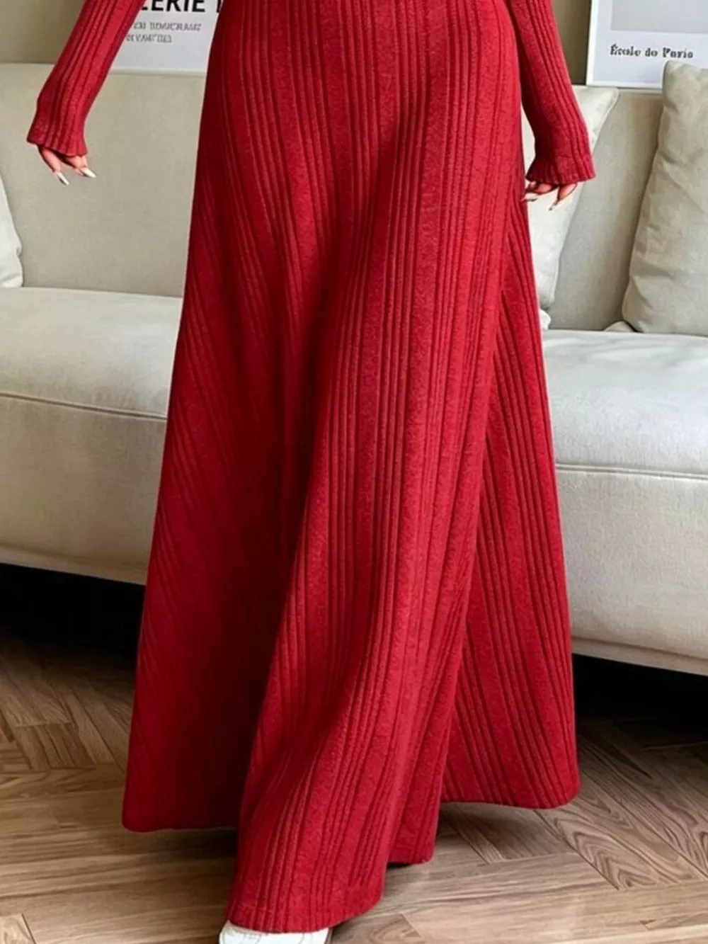 Long Sleeve Ribbed Knit Dress, image 13