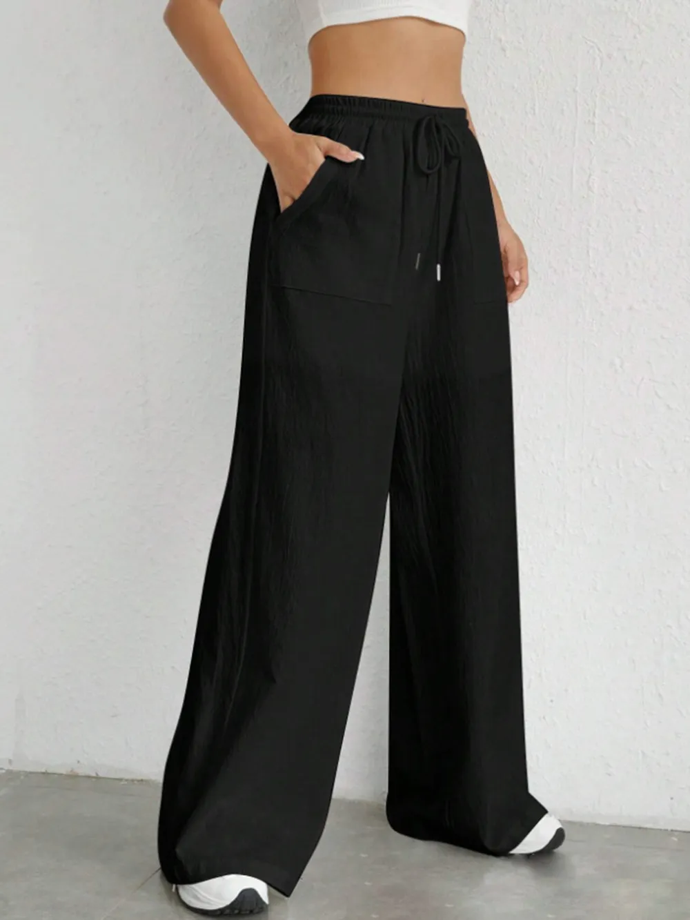 Drawstring Wide Leg Pants, image 7