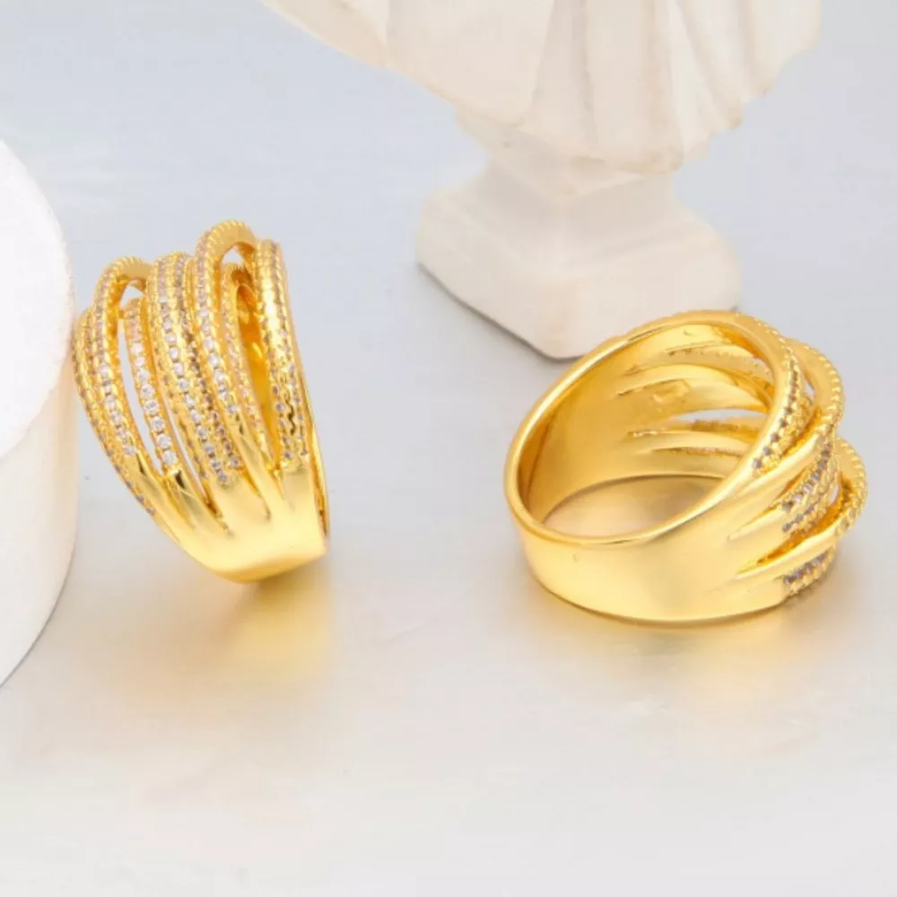 18K Gold-Plated Multi-Row Ring, image 4