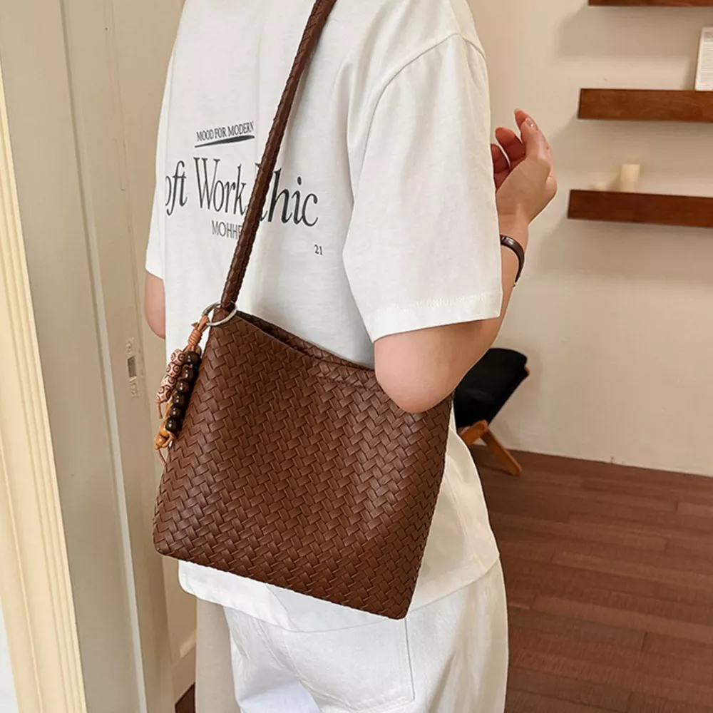 Woven Leather Shoulder Bag, image 4