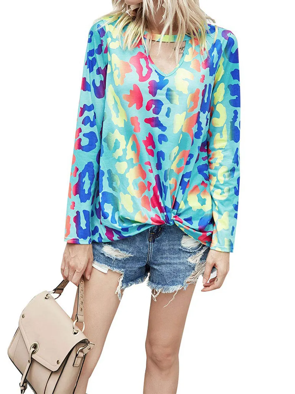 Cutout Round Neck Long Sleeve T-Shirt, image 6