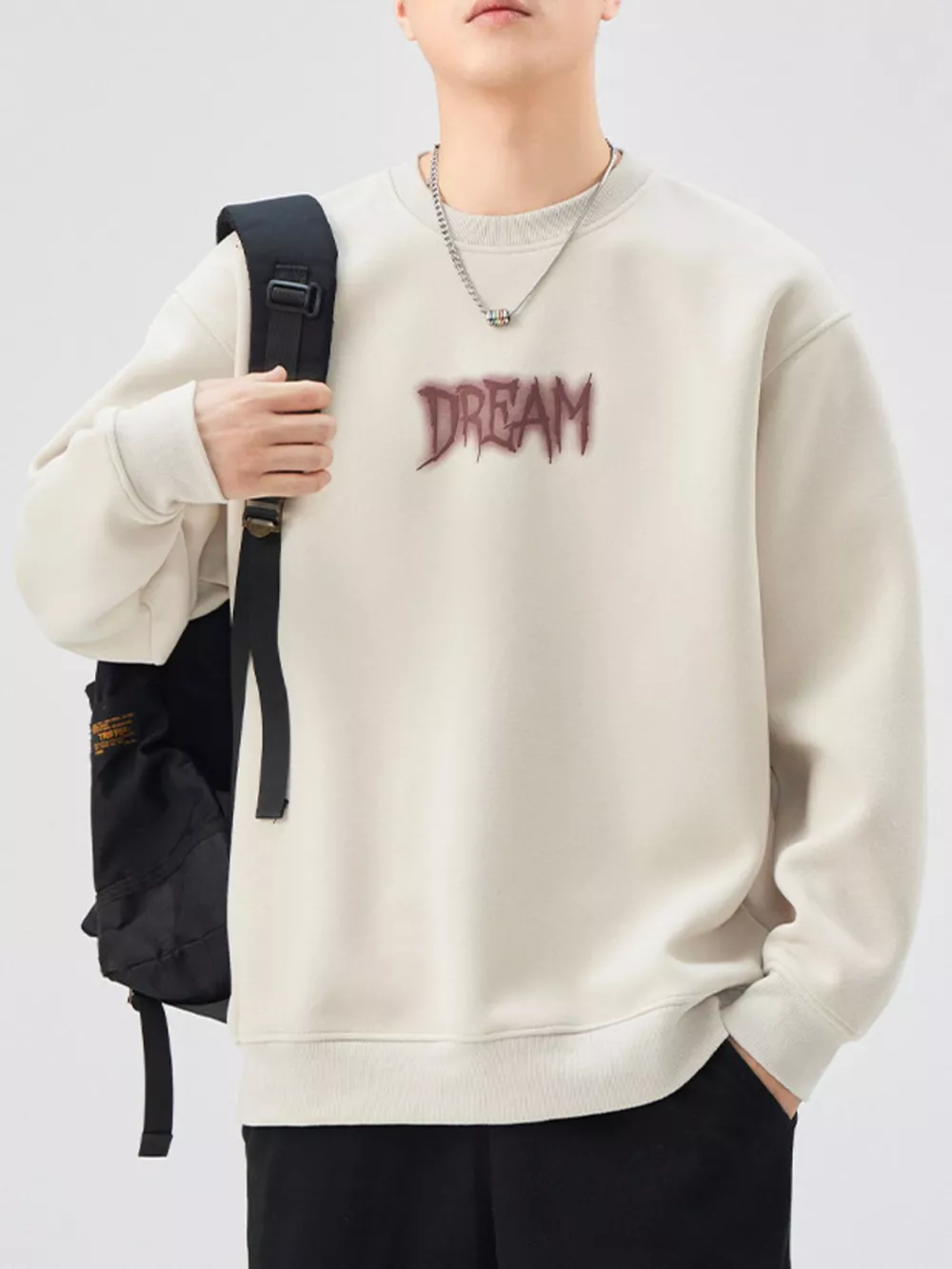 Men's Plus Size Crew Neck Dropped Shoulder Sweatshirt, image 8