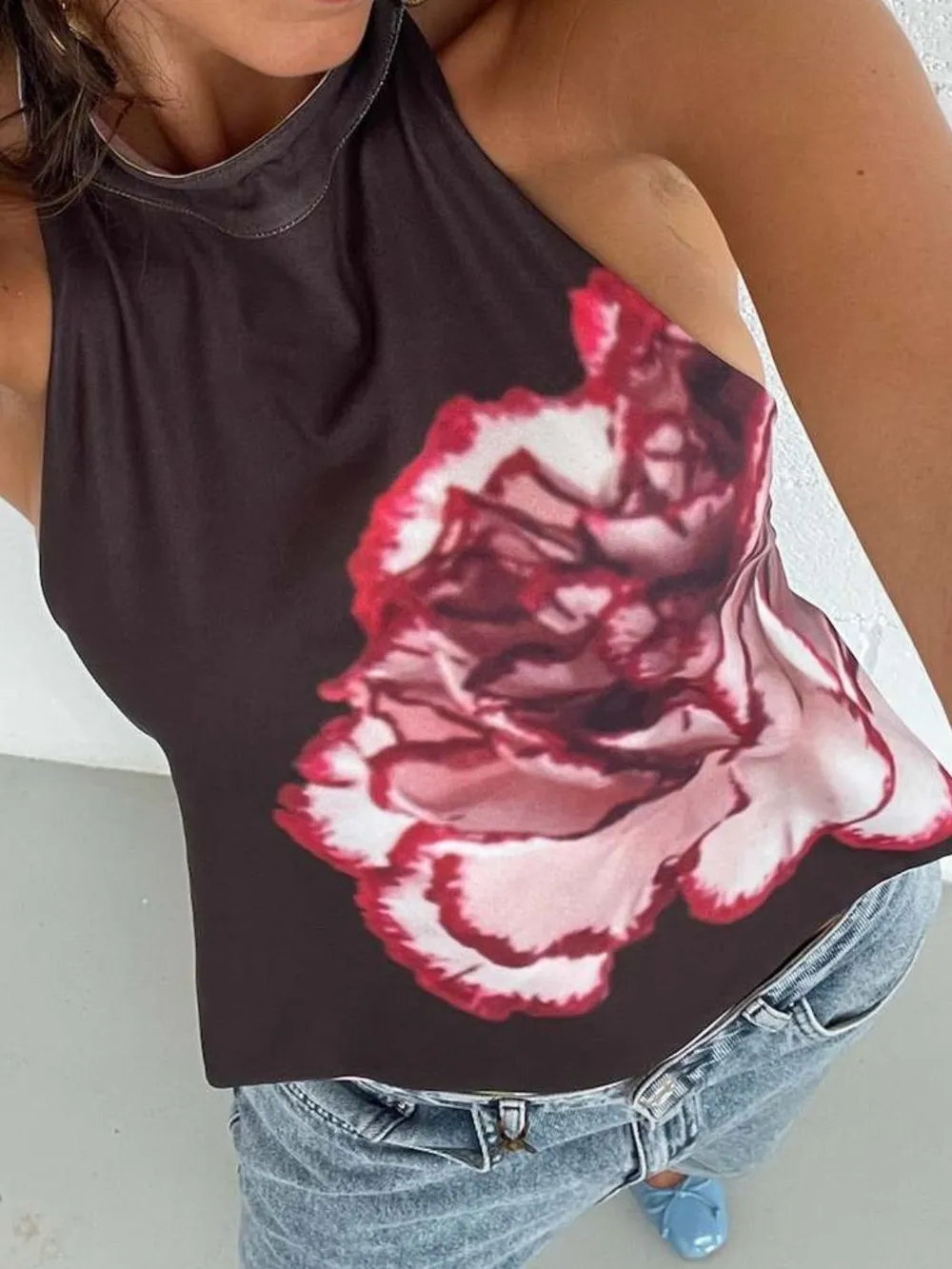 Backless Printed Halter Neck Tank, image 17