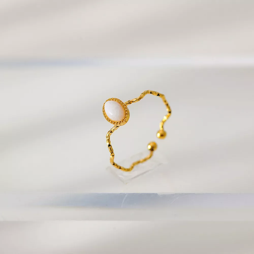 18K Gold-Plated Wave Open Ring