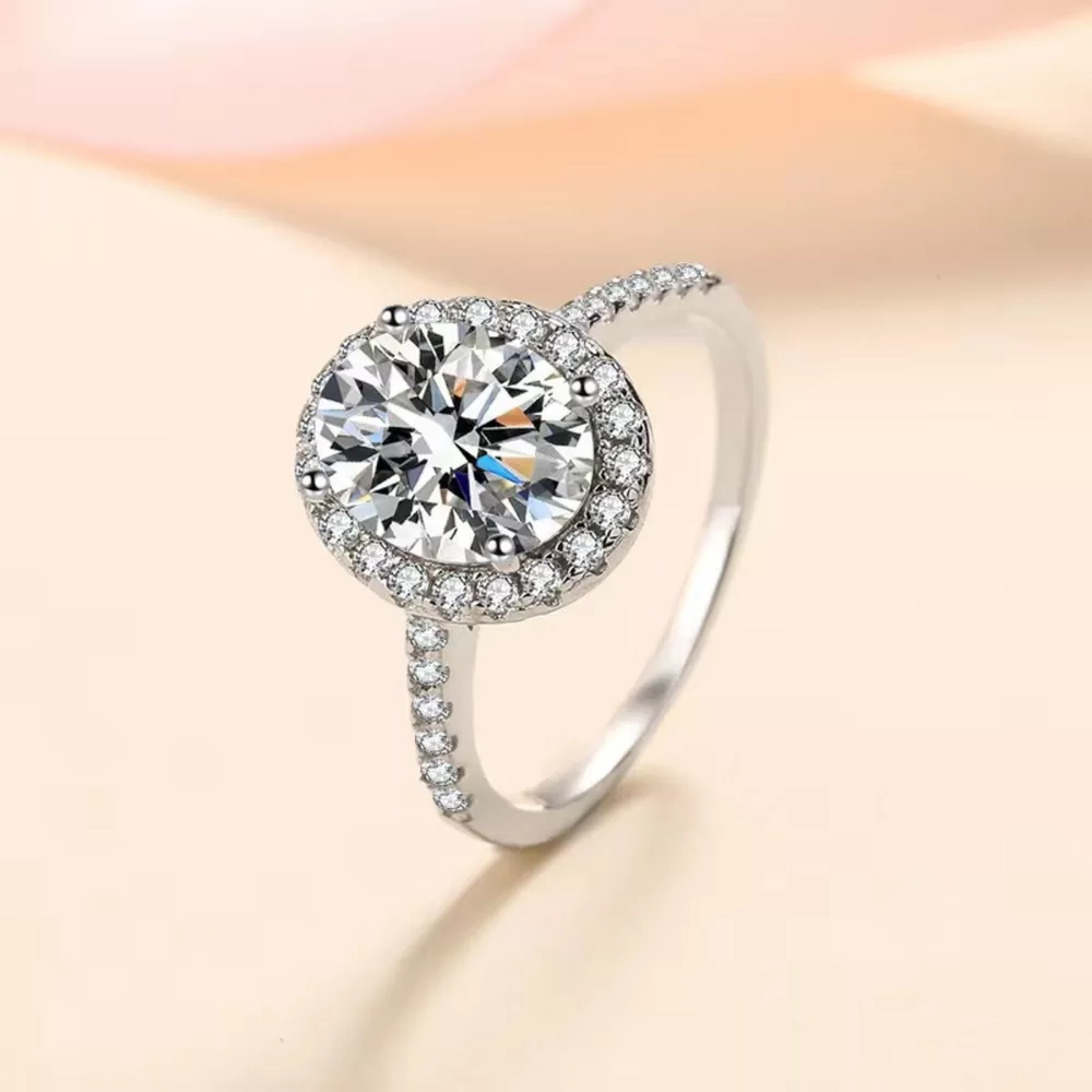 1 Carat Moissanite 925 Sterling Silver Ring, image 2