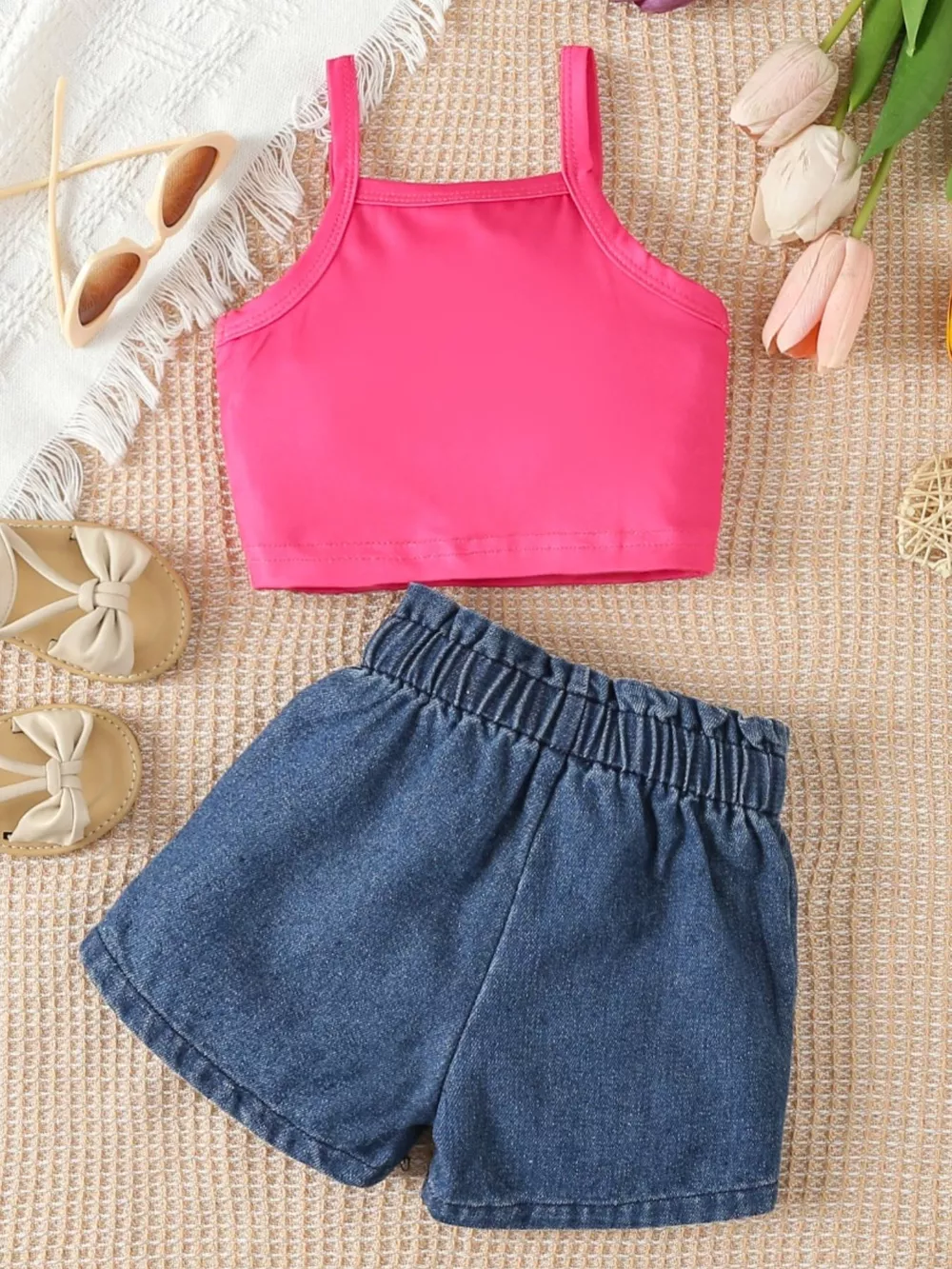 Children's Hey Girl Cami & Denim Shorts Set, image 6